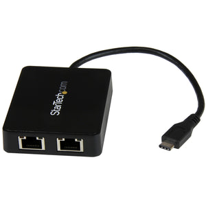StarTech.com USB-C to Dual Gigabit Ethernet Adapter with USB 3.0 (Type-A) Port, USB Type-C Gigabit Network Adapter