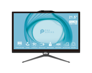 MSI Pro AP222T 13M Intel® Pentium® Gold G7400 54.6 cm (21.5") 1920 x 1080 pixels All-in-One PC 4 GB DDR4-SDRAM 128 GB SSD Windows 11 Pro Wi-Fi 5 (802.11ac) Black