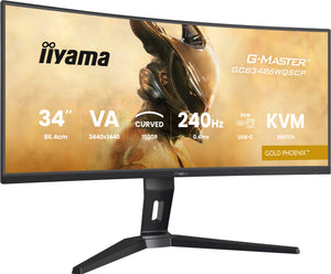 iiyama G-MASTER Gold Phoenix 34" UWQHD 240Hz Curved Gaming Monitor (GCB3486WQSCP-B1)
