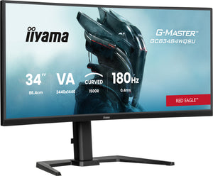 iiyama G-MASTER Red Eagle 34" UWQHD 180Hz Curved Gaming Monitor (GCB3484WQSU-B1)