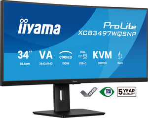 iiyama ProLite 34"UltraWide Quad HD 120Hz Curved Monitor (XCB3497WQSNP-B1)