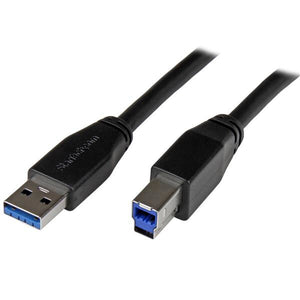 StarTech.com 5m (16ft) Active USB 3.0 (5Gbps) USB-A to USB-B Cable - M/M