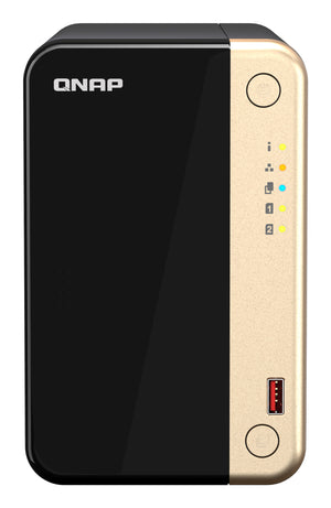QNAP TS-264 NAS Tower Intel® Celeron® N5095 8 GB 16 TB HDD QNAP Turbo System Black, Gold
