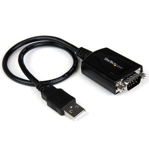 StarTech.com 1ft (30cm) 1-Port Professional USB to Serial Adapter Cable with COM Retention, USB to RS232 Adapter - TAA