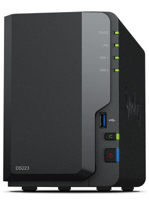 Synology DiskStation DS223 NAS Desktop Realtek RTD1619B 2 GB DDR4 12 TB HDD DiskStation Manager Black