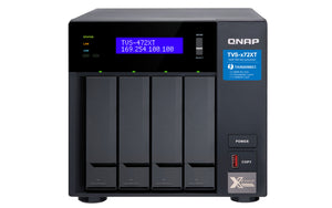 QNAP TVS-472XT-I3-4G/24TB-IW NAS/storage server Tower Intel® Core™ i3 i3-8100T 4 GB DDR4 HDD QNAP Turbo System Black
