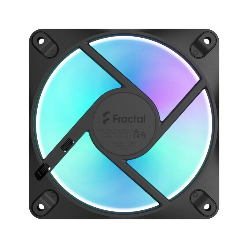 Fractal Design Dynamic 3 12 RGB 2200RPM 4 Pinos PWM Black (3-Pack)