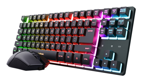 Trust Gaming GXT 832 Thado Wireless TKL Keyboard & Mouse Combo - Black UK