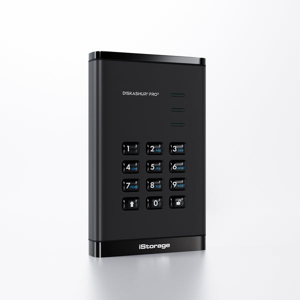 iStorage diskAshur PRO³ HDD 2TB | Secure Portable Hard Drive |FIPS 140-3 Level 3 compliant | AES-XTS 256-bit Hardware Encryption | PIN protected | OS & Platform Independent |GDPR, TAA Compliant|Brute force hack defence | Dust/Water Resistant