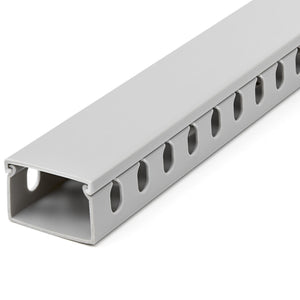 StarTech.com Open Slot Cable Management Raceway with Cover, 1-1/2"(38mm)W x 1"(25mm)H - 6.5ft(2m) length - 1/4"(8mm) Slots, PVC Network Cable Hider/Wall Wire Duct, Max 20 Cables, UL Listed - TAA