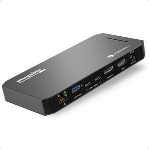 Plugable Technologies Thunderbolt Dock, 100W Laptop Charging, Compatible with Mac and Windows, Dual HDMI Docking Station with DisplayPort - Dual Monitor, 2X USB-C, 3X USB 3.0, Gigabit Ethernet, Audio Jack