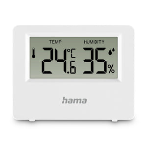 Hama Ebro Thermometer and Hygrometer, Digital, For Indoors or Outdoors, white