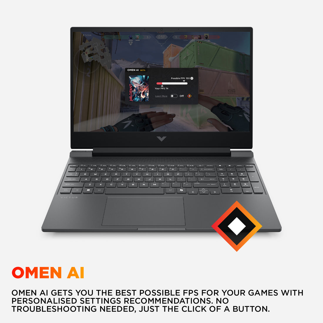 HP Victus Gaming Intel® Core™ i5 i5-13420H Gaming Laptop, 15.6" Full HD, 16 GB DDR4-SDRAM, 512 GB SSD, NVIDIA GeForce RTX 4050, Windows 11 Home (15-fa2300na)