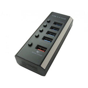 Cables Direct NLUSB3-422P interface hub USB 3.2 Gen 1 (3.1 Gen 1) Type-C 5000 Mbit/s Black