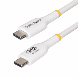 StarTech.com 10ft (3m) USB-C Charging Cable, Charge & Sync, 240W (5A) PD EPR, USB 2.0 Laptop Charger Cable, USB-IF Certified, TPE Jacket - White USB C Charging Cord