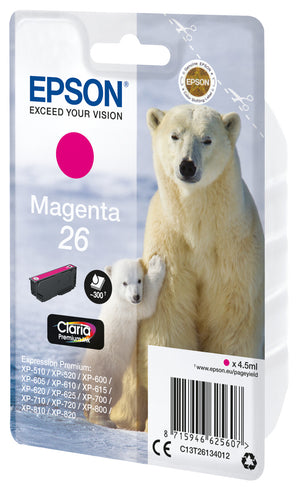 Epson Polar bear 26 Claria Premium Single Magenta Ink