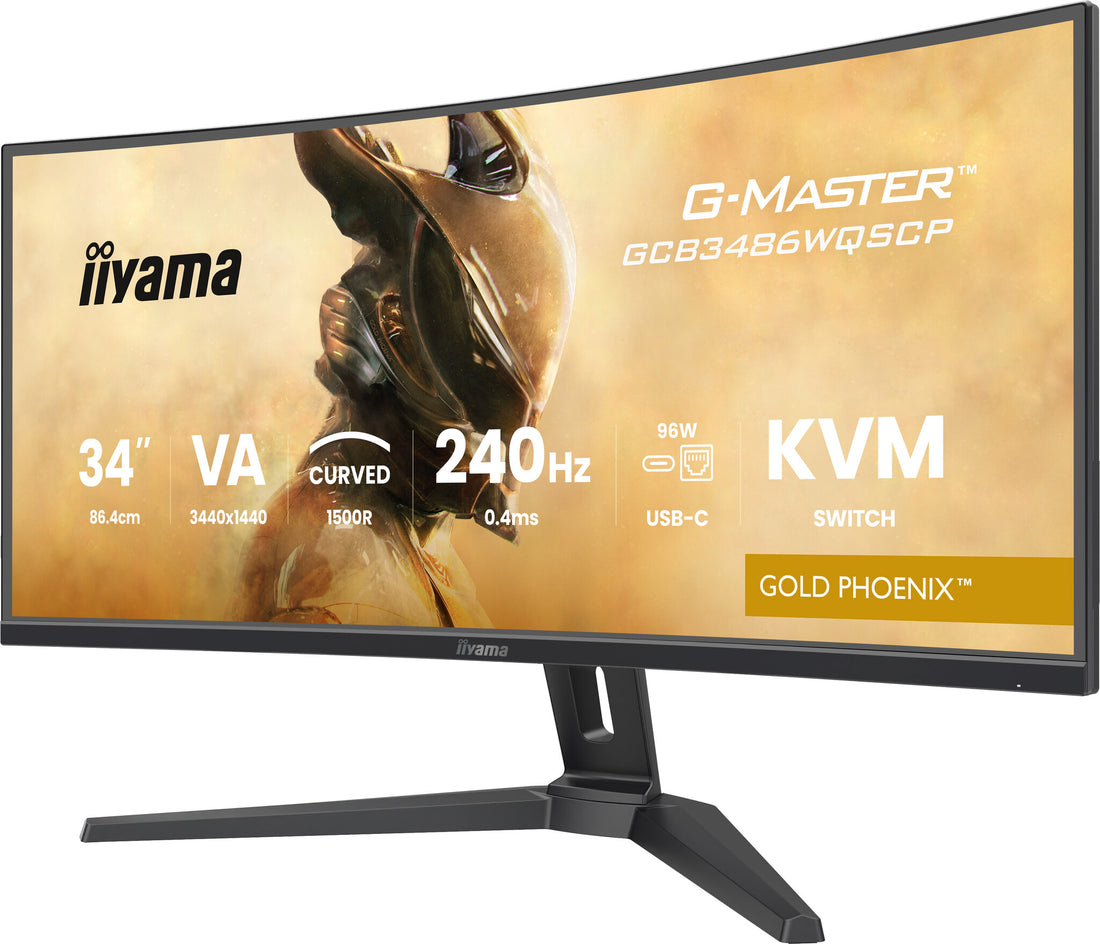 iiyama G-MASTER Gold Phoenix 34" UWQHD 240Hz Curved Gaming Monitor (GCB3486WQSCP-B1)