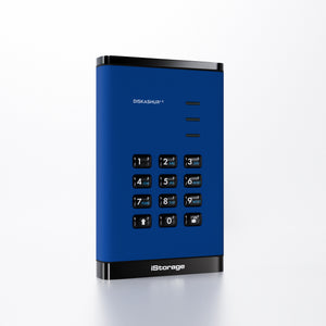 iStorage diskAshur³ 2TB Blue | Secure Portable Hard Drive | FIPS 140-3 Level 3 Complaint |Common Criteria EAL 5+ | PIN protected | AES-XTS 256-bit hardware encryption | GDPR, TAA Compliant | Dust/Water Resistant |