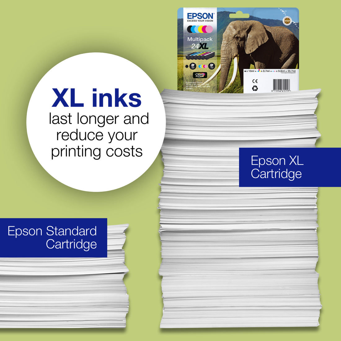 Epson Elephant 24XL Claria Photo HD Single Black Ink