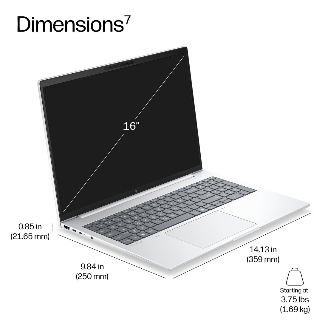 HP EliteBook 8 G2i 16 inch Notebook Next Gen AI PC Wolf Pro Security Edition Copilot+ PC Intel Core Ultra 7 355 Laptop 40.6 cm (16") WUXGA 16 GB DDR5-SDRAM 512 GB SSD Wi-Fi 7 (802.11be) Windows 11 Pro Silver
