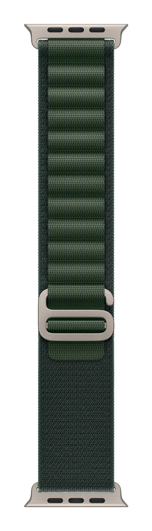 Apple 49mm Dark Green Alpine Loop - Medium - Natural Titanium Finish