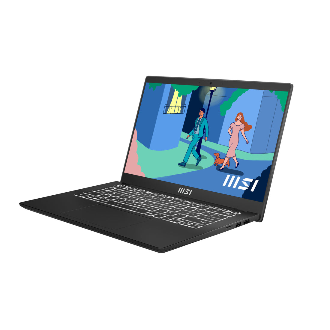 MSI Modern 14 C7M-407UK laptop AMD Ryzen™ 5 7430U 35.6 cm (14") Full HD 8 GB DDR4-SDRAM 512 GB SSD Wi-Fi 6E (802.11ax) Windows 11 Home UK English Black