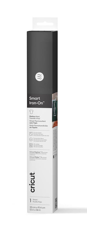 Cricut Smart Iron-On™ Matless Heat Transfer Vinyl, Black- 3 pack