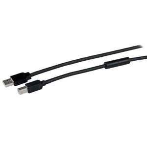 StarTech.com 50ft (15m) Active USB 2.0 A to B Cable, Long USB Printer Cable, 1x USB-A (M), 1x USB-B (M) - Black