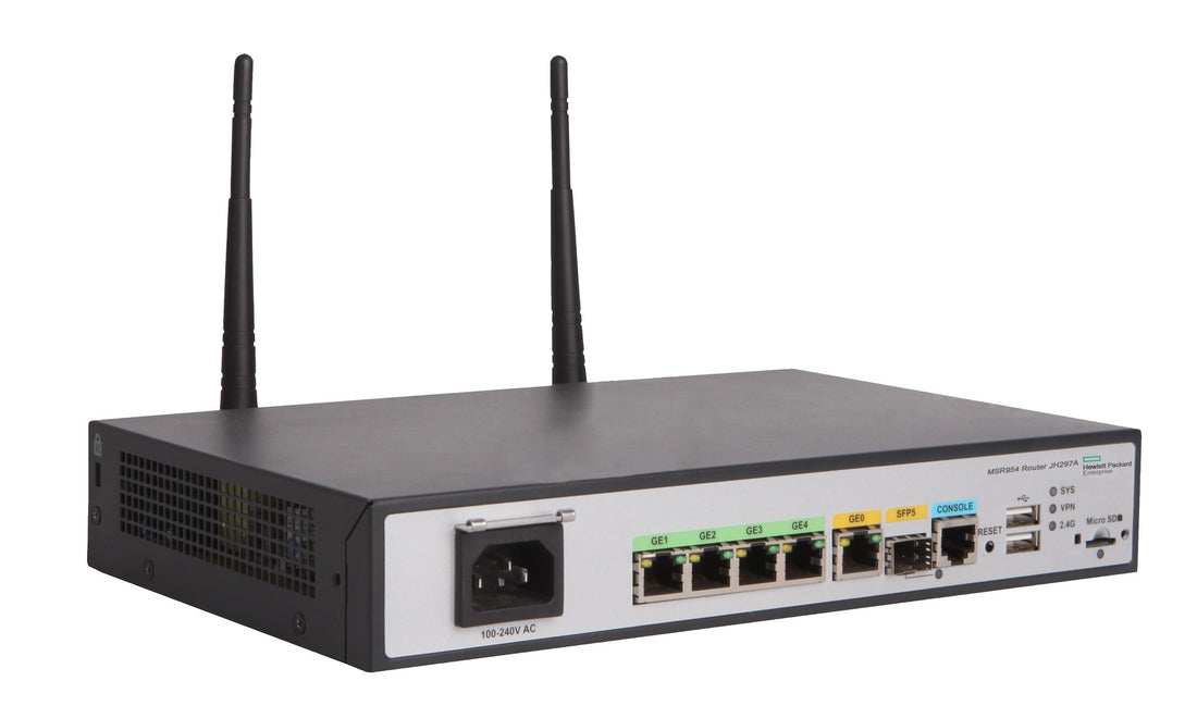 HPE Networking MSR954-W 1GbE SFP (WW) 2GbE-WAN 4GbE-LAN Wireless 802.11n CWv7 Router