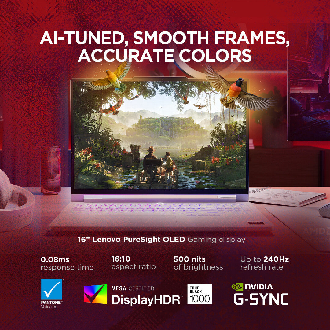 Lenovo Legion 7 16AGP11 Copilot+ PC AMD Ryzen™ AI 7 450 Laptop 40.6 cm (16") WQXGA 32 GB LPDDR5x-SDRAM 1 TB SSD NVIDIA GeForce RTX 5060 Wi-Fi 7 (802.11be) Windows 11 Home English White