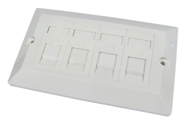 Cables Direct Dual Cat6 Faceplate 4 Port outlet box White