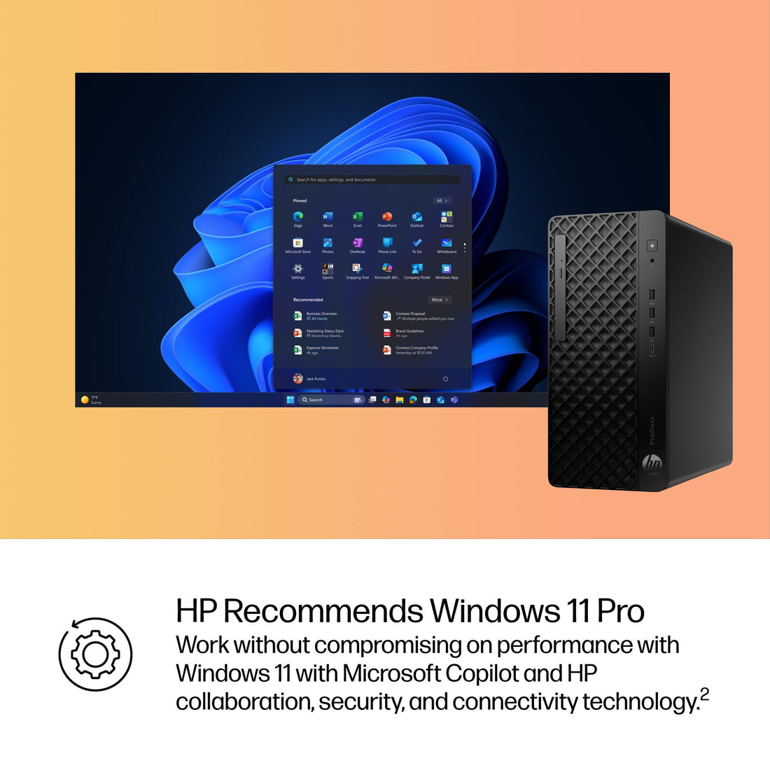 HP ProDesk 4 Tower G1i Desktop AI PC Intel Core Ultra 5 225 32 GB DDR5-SDRAM 1 TB SSD Windows 11 Pro Black