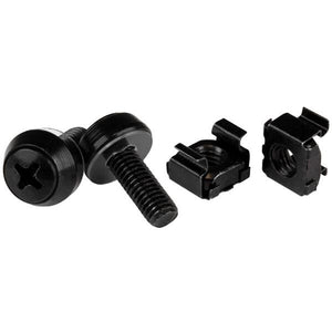 StarTech.com 100-Pack M6 12mm Screws, Square Hole Cage Nuts and Installation Tool, Hardware Mounting Kit for 19" or 10" Server Racks, Cabinets and Enclosures, Black - TAA