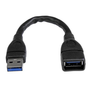 StarTech.com USB 3.0 (5Gbps) A-to-A Extension Cable - M/F - 6 in, Black