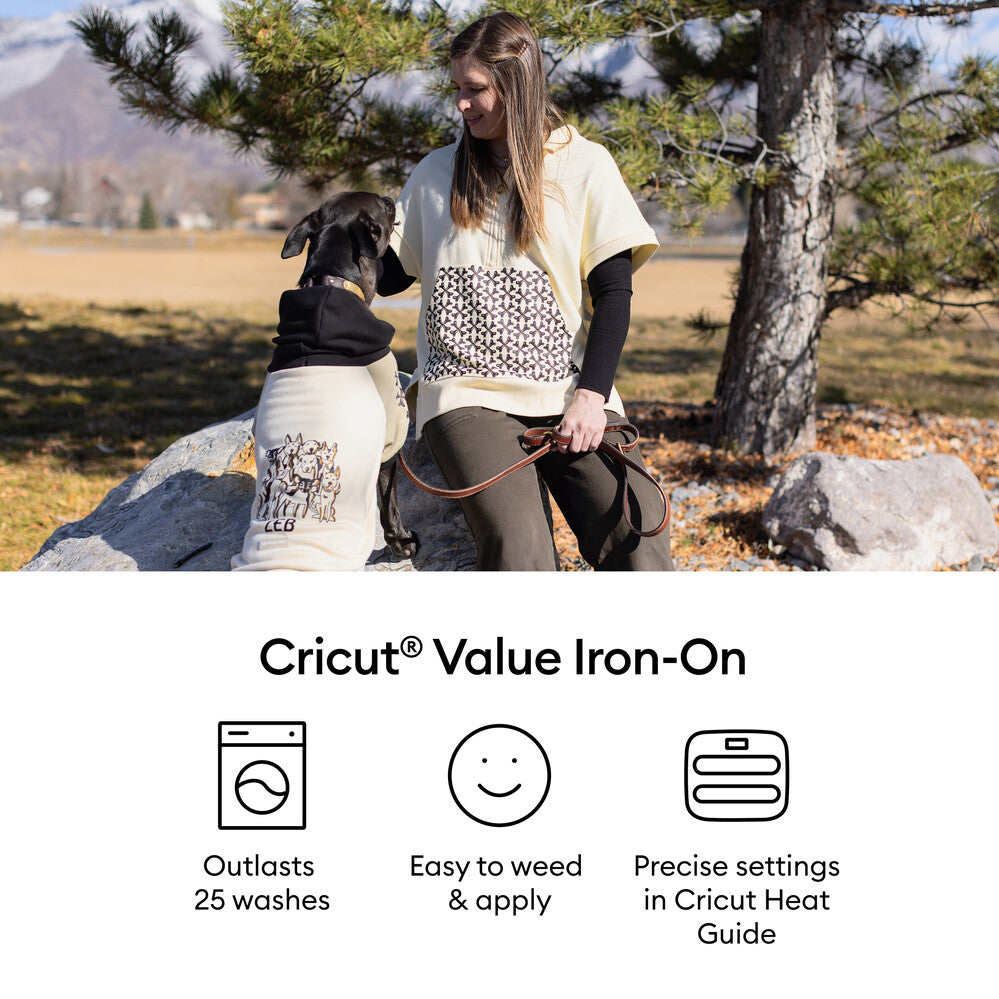 Cricut Smart Iron-On™ Matless Heat Transfer Vinyl, Black- 3 pack