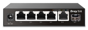 DrayTek VSQ60X-K network switch Unmanaged L2 2.5G Ethernet (100/1000/2500) Black