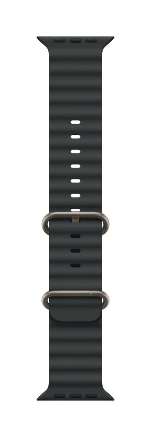 Apple 49mm Black Ocean Band - Natural Titanium Finish