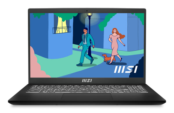 MSI Modern 15 B12M-026UK Intel® Core™ i7 i7-1255U Laptop 39.6 cm (15.6") Full HD 8 GB DDR4-SDRAM 256 GB SSD Wi-Fi 6 (802.11ax) Windows 11 Home Black
