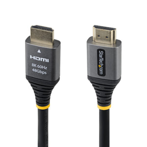 StarTech.com 1ft (30cm) Certified Ultra High Speed HDMI Cable, 8K 60Hz/4K 120Hz, HDMI 2.1 Cable with HDR10+ / eARC, 48Gbps, 8K HDMI Cord for Monitor/TV/Display, Flexible TPE Jacket