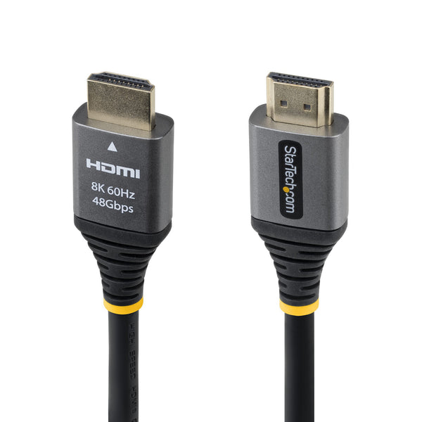 StarTech.com 1ft (30cm) Certified Ultra High Speed HDMI Cable, 8K 60Hz/4K 120Hz, HDMI 2.1 Cable with HDR10+ / eARC, 48Gbps, 8K HDMI Cord for Monitor/TV/Display, Flexible TPE Jacket