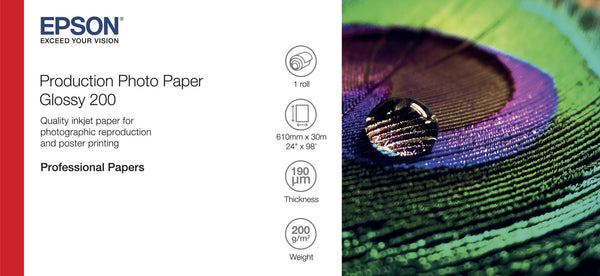 Epson Production Photo Paper Glossy 200 24" x 30m