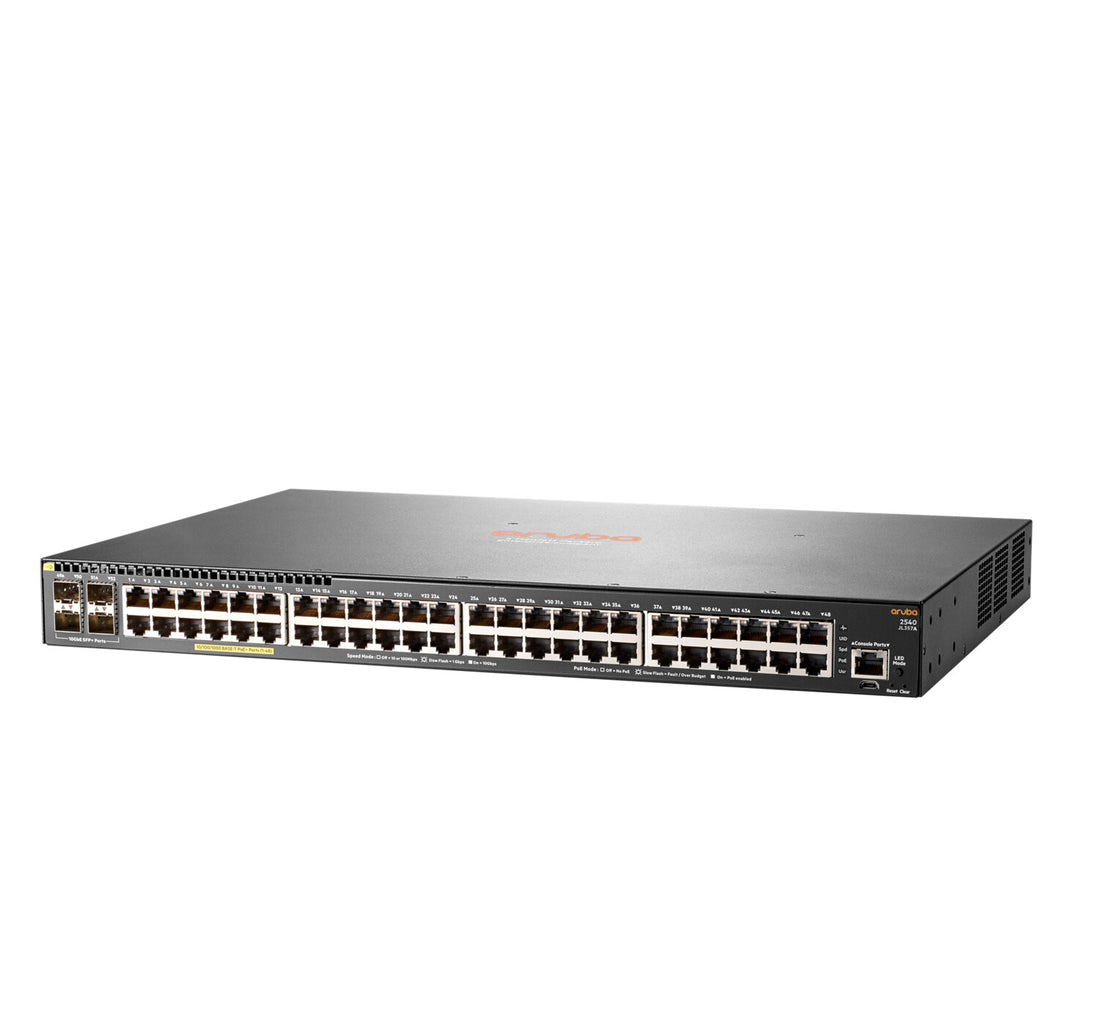 HPE Aruba Networking 2540 48G PoE+ 4SFP+ Managed L2 Gigabit Ethernet (10/100/1000) Power over Ethernet (PoE) 1U Grey