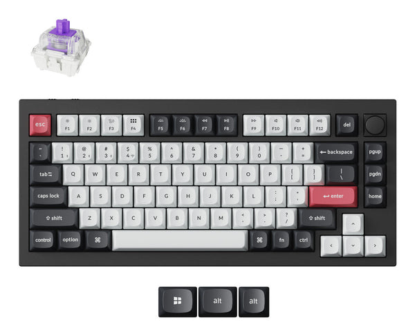 Keychron Q1 HE keyboard Universal USB + RF Wireless + Bluetooth QWERTY UK English Black, Grey