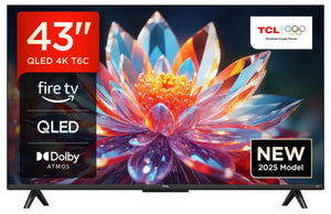 TCL T6C -UK 43 inch QLED 4K HDR 10+ Dolby Vision & Atmos Smart Fire TV
