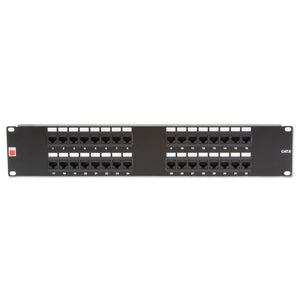 Lindy 19" CAT6 2U 32 Port RJ-45 Patch Panel, Unshielded, Black
