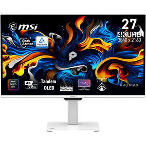MSI Pro MAX 271UPXW12G computer monitor 67.3 cm (26.5") 3840 x 2160 pixels UltraWide Full HD QD-OLED White