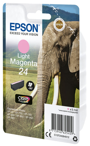 Epson Elephant 24 Claria Photo HD Single Light Magenta Ink