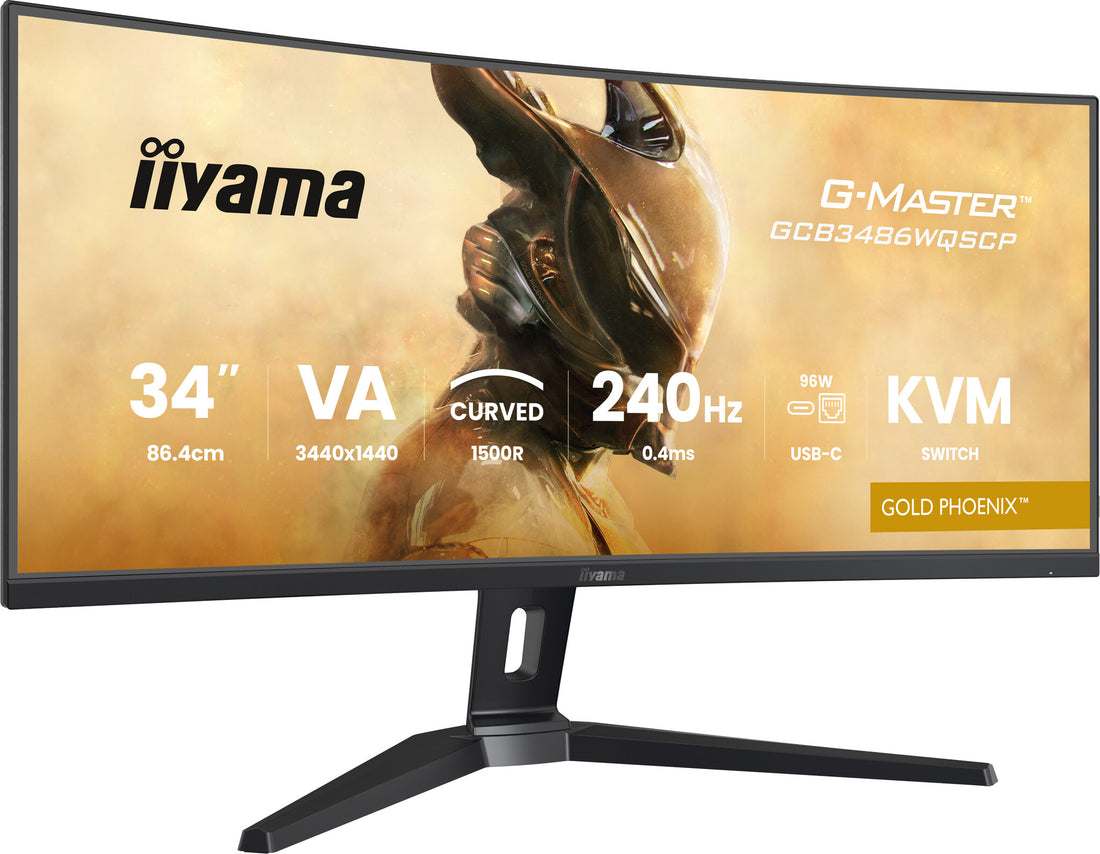 iiyama G-MASTER Gold Phoenix 34" UWQHD 240Hz Curved Gaming Monitor (GCB3486WQSCP-B1)