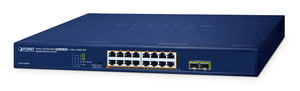PLANET GSW-1820HP network switch Unmanaged Gigabit Ethernet (10/100/1000) Power over Ethernet (PoE) 1U Blue