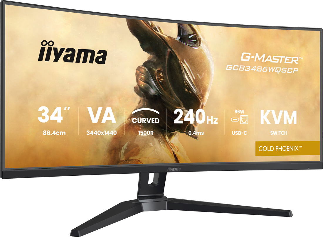 iiyama G-MASTER Gold Phoenix 34" UWQHD 240Hz Curved Gaming Monitor (GCB3486WQSCP-B1)